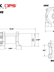 Load image into Gallery viewer, Black OPS 2500 LB. UTV/ATV WINCH (WITH WIRELESS REMOTE & SYNTHETIC ROPE) - WWW.GOINGDEEPSNORKELS.COM