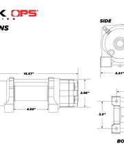 Load image into Gallery viewer, BLACK OPS 4500 LB. UTV/ATV WINCH (WITH WIRELESS REMOTE & SYNTHETIC ROPE) - WWW.GOINGDEEPSNORKELS.COM