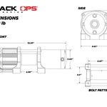 Load image into Gallery viewer, Black OPS 2500 LB. UTV/ATV WINCH (WITH WIRELESS REMOTE &amp; SYNTHETIC ROPE) - WWW.GOINGDEEPSNORKELS.COM
