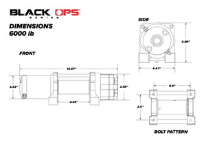 BLACK OPS 4500 LB. UTV/ATV WINCH (WITH WIRELESS REMOTE & SYNTHETIC ROPE) - WWW.GOINGDEEPSNORKELS.COM